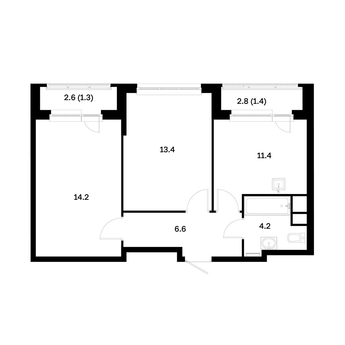 Планировка 55.2 м²