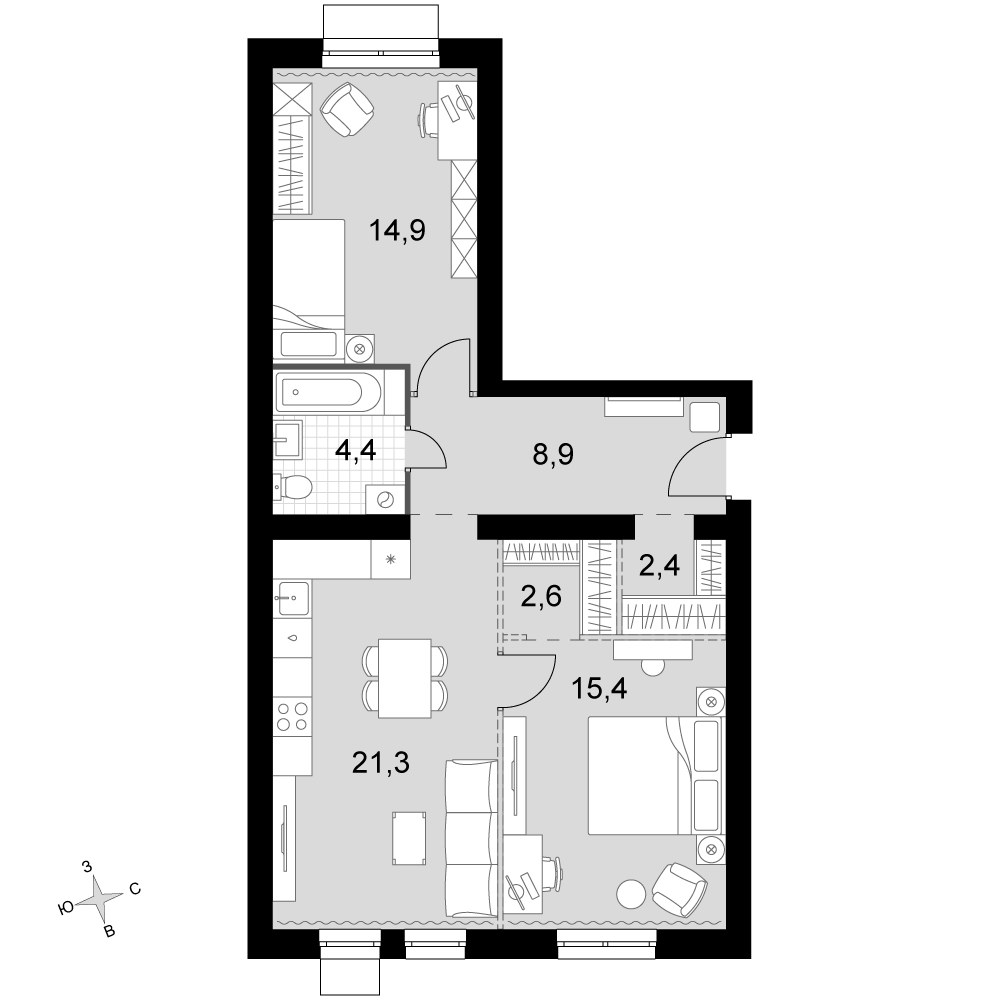 Планировка 69.9 м²