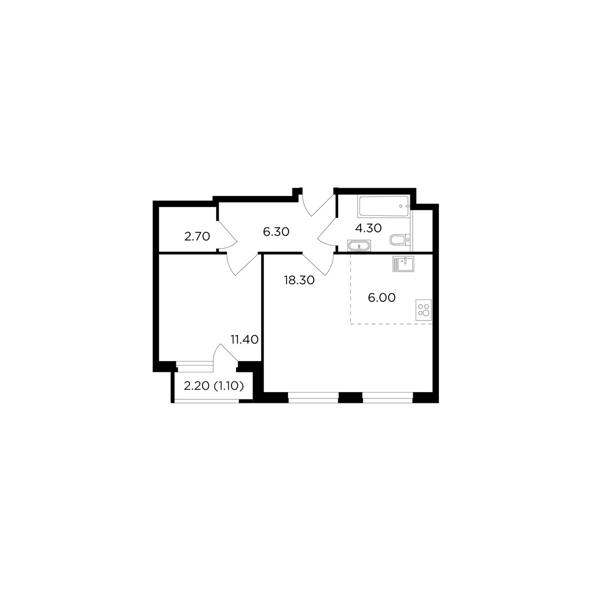 Планировка 50.1 м²