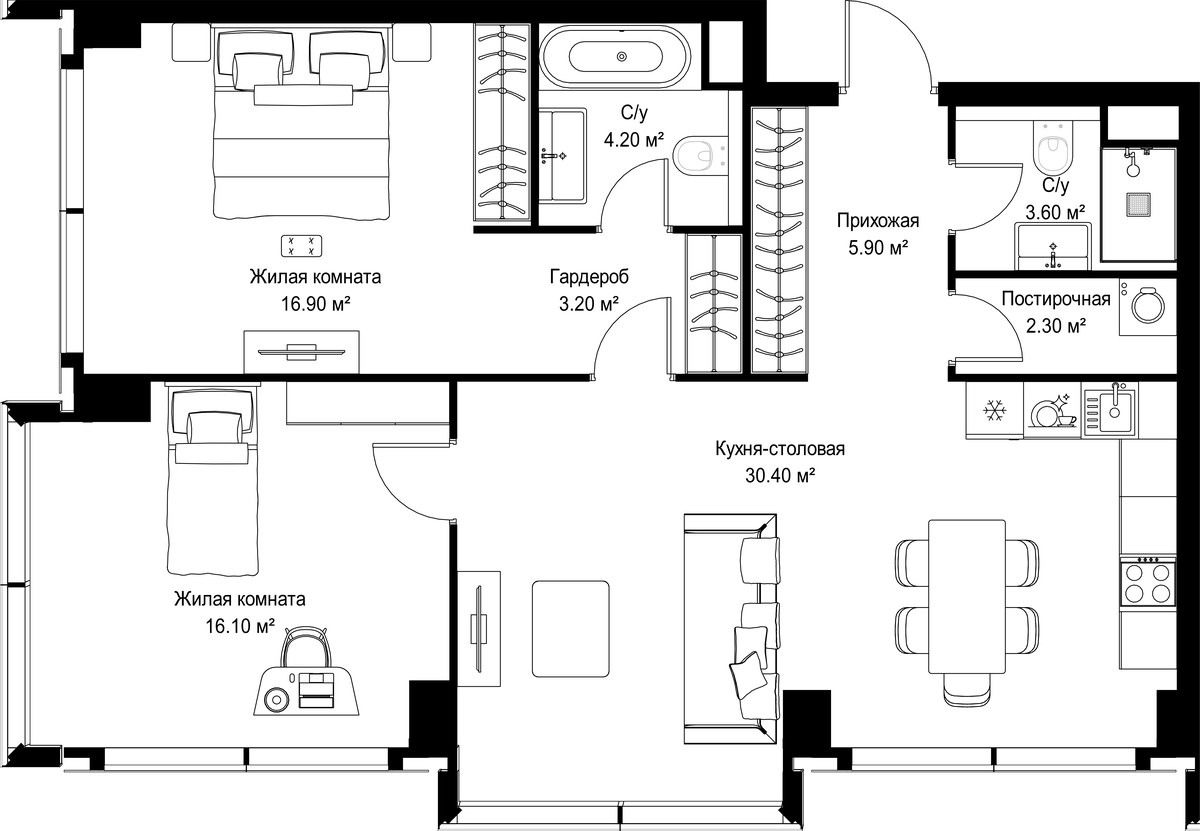 Планировка 82.6 м²