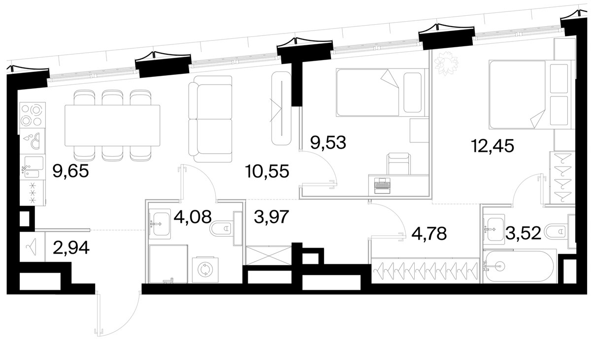 Планировка 61.47 м²
