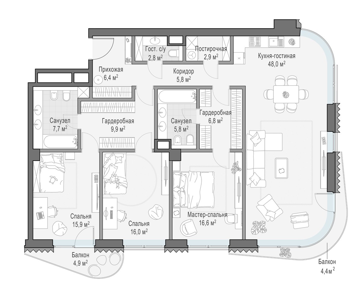 Планировка 147.5 м²