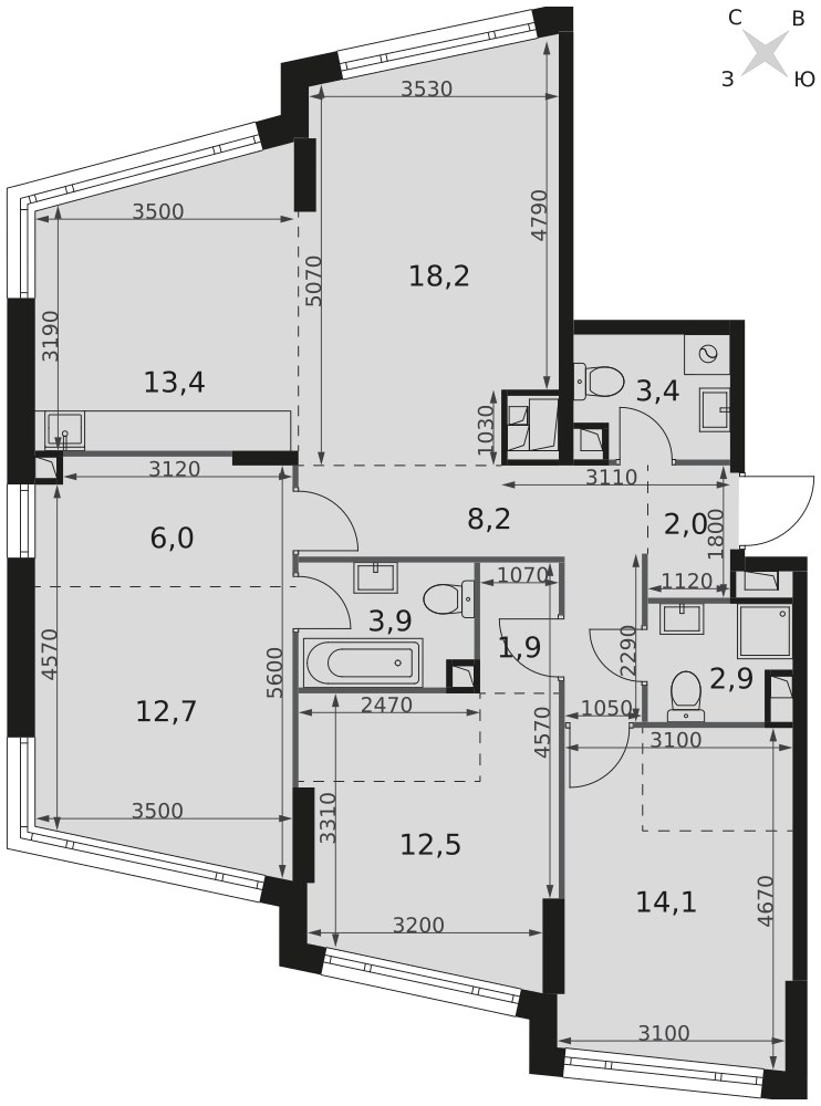 Планировка 99.2 м²