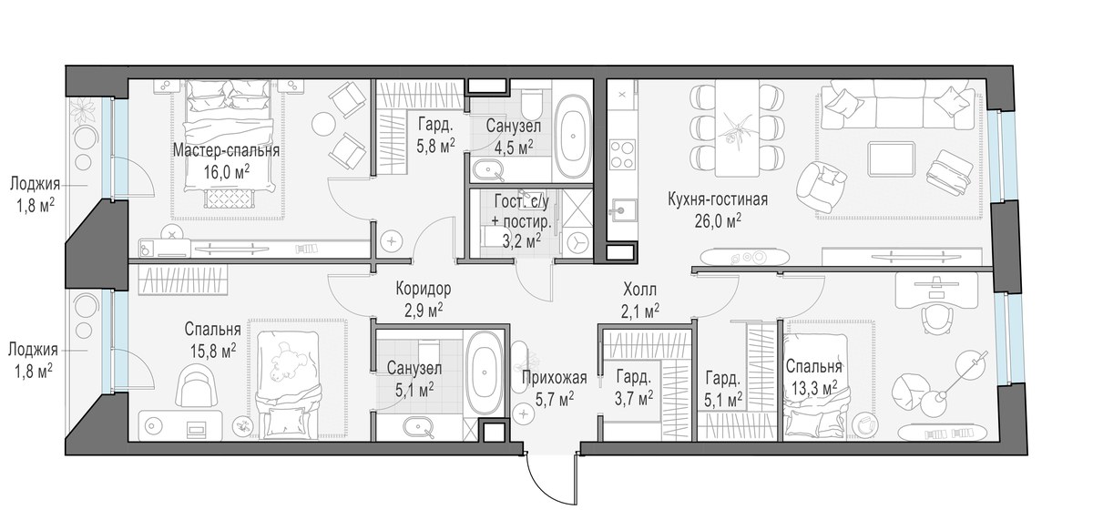 Планировка 112.0 м²