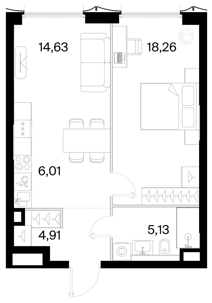 Планировка 48.94 м²