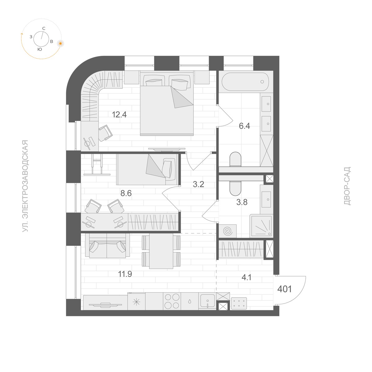 Планировка 50.4 м²