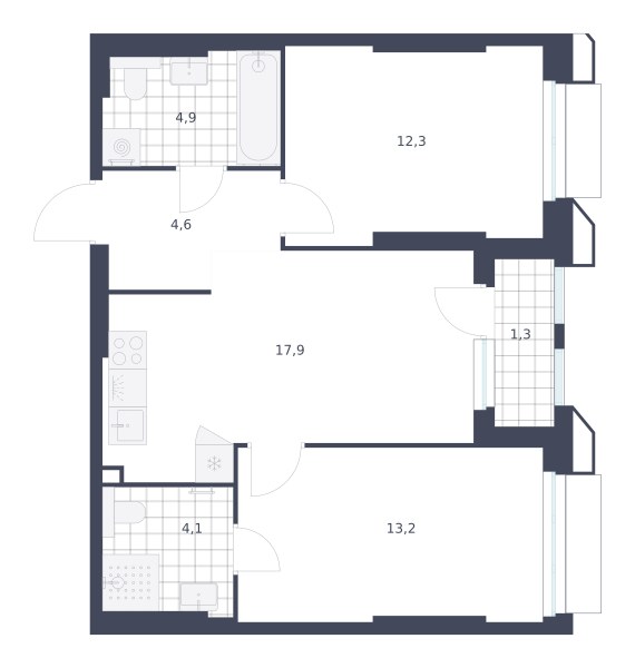 Планировка 58.3 м²