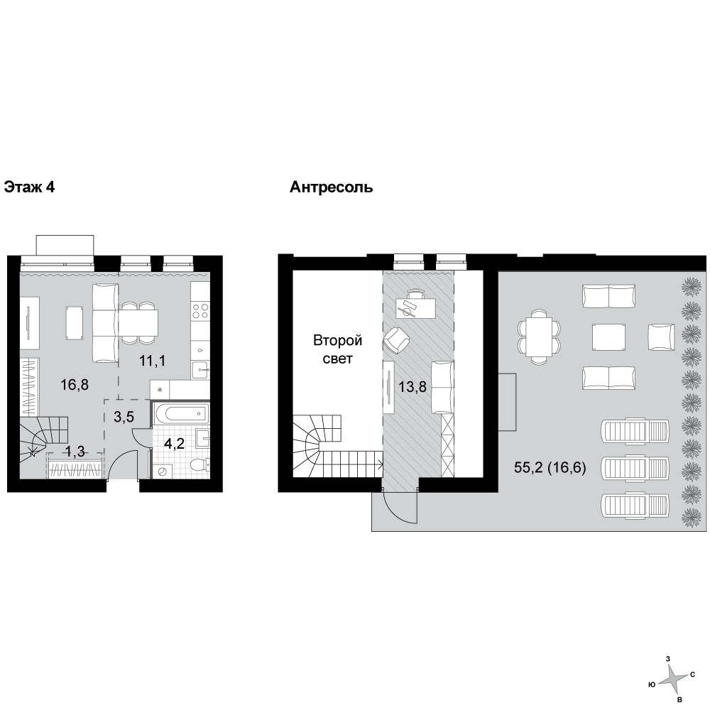 Планировка 67.3 м²