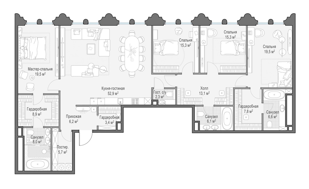Планировка 190.6 м²