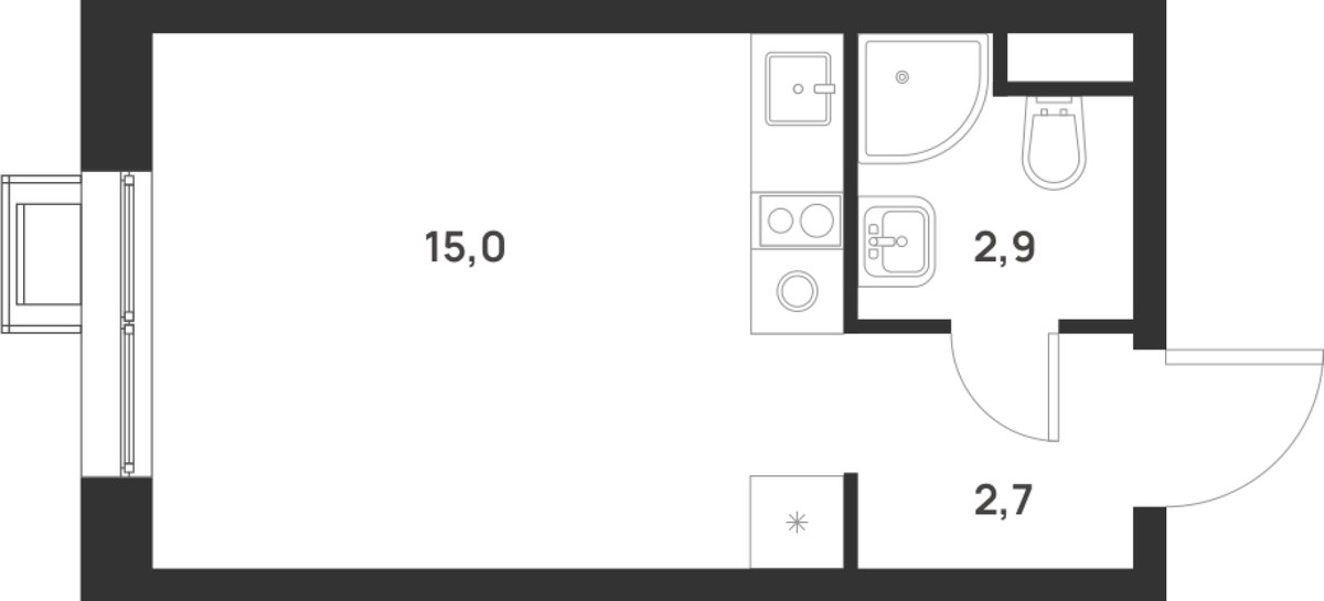 Планировка 20.6 м²