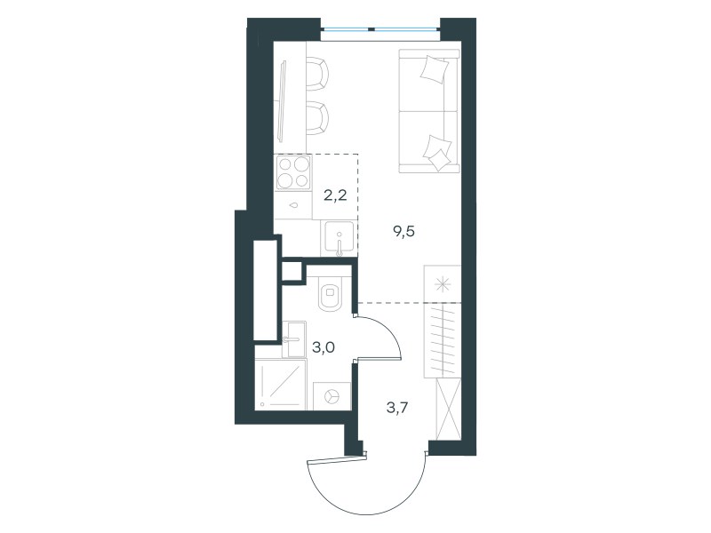 Планировка 18.4 м²