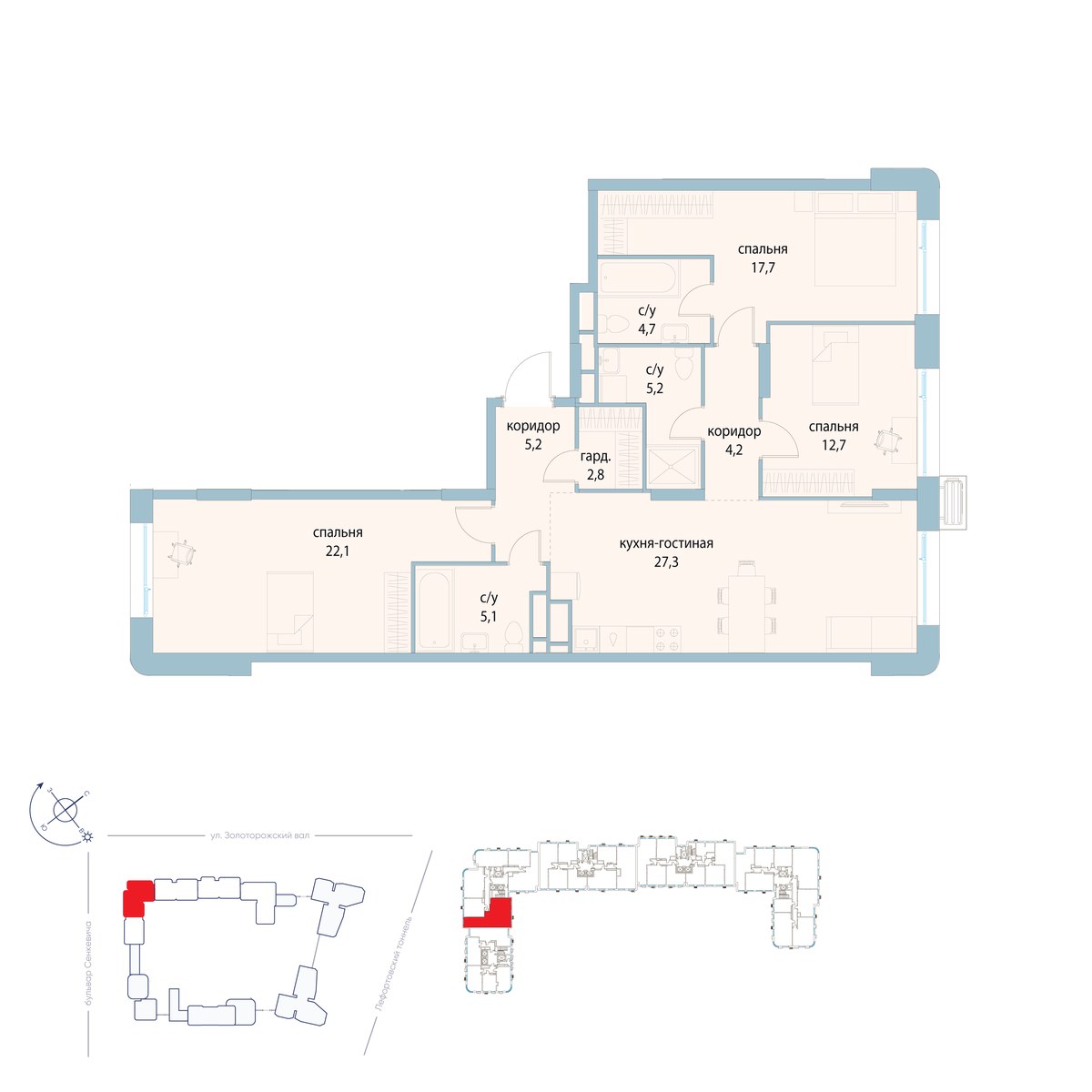 Планировка 107.0 м²