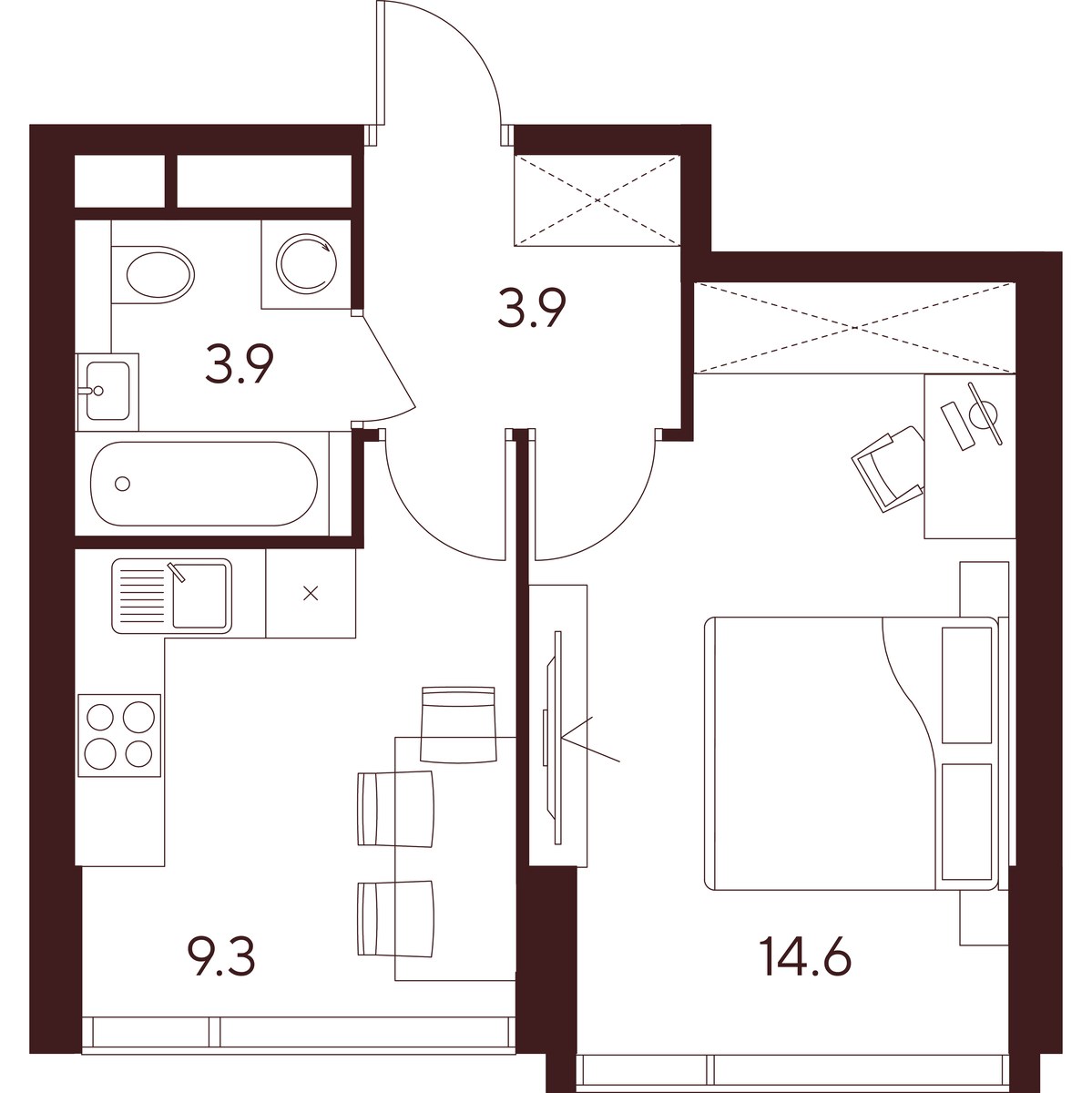 Планировка 31.7 м²