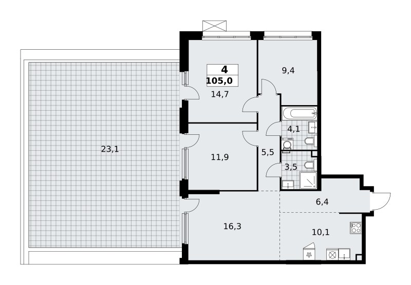 Планировка 105.0 м²
