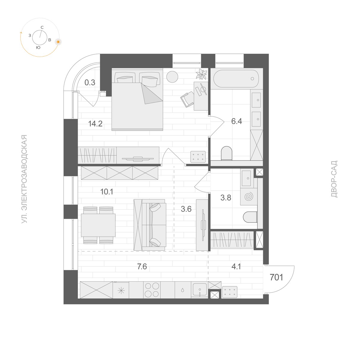 Планировка 49.95 м²
