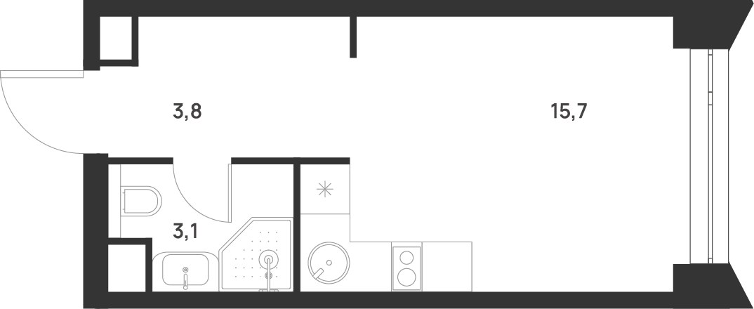 Планировка 22.6 м²