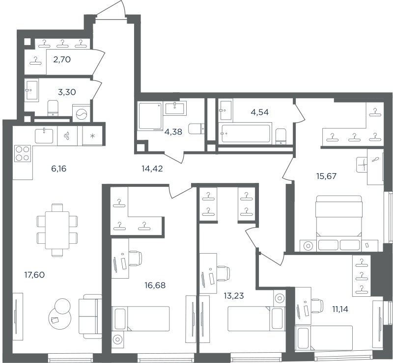 Планировка 109.82 м²