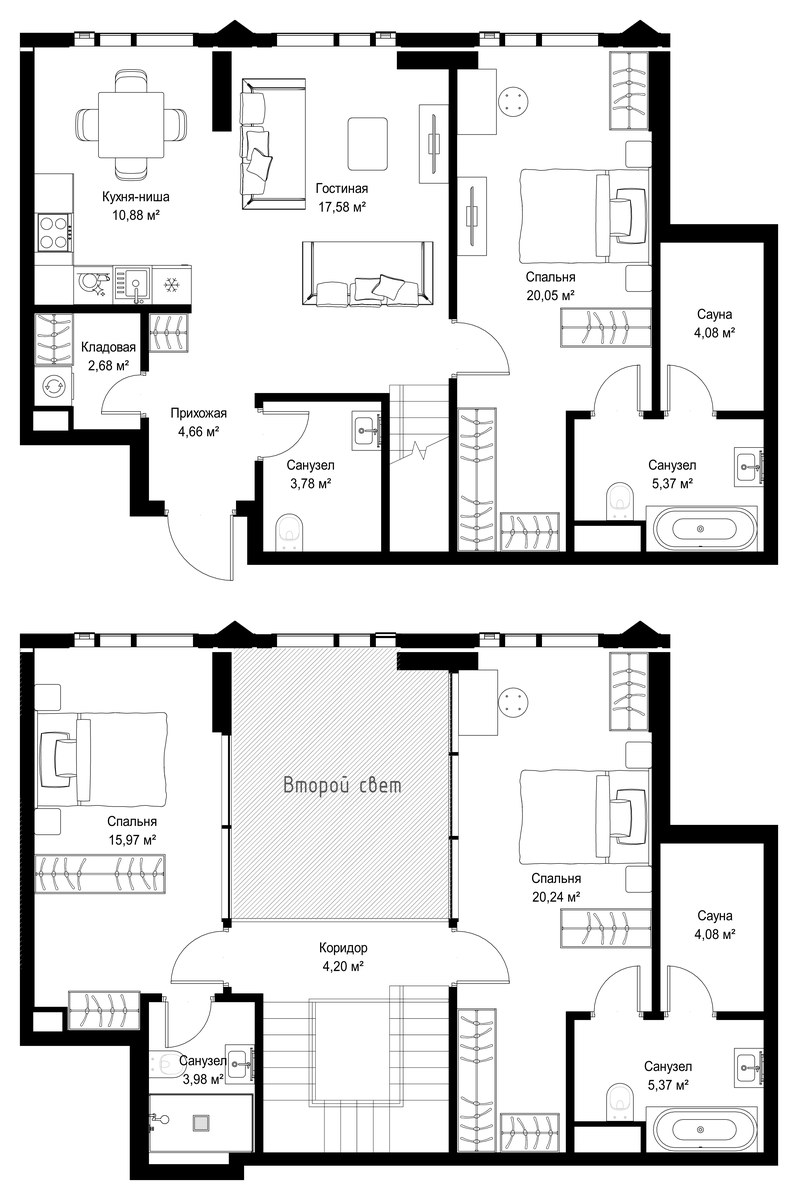 Планировка 123.82 м²