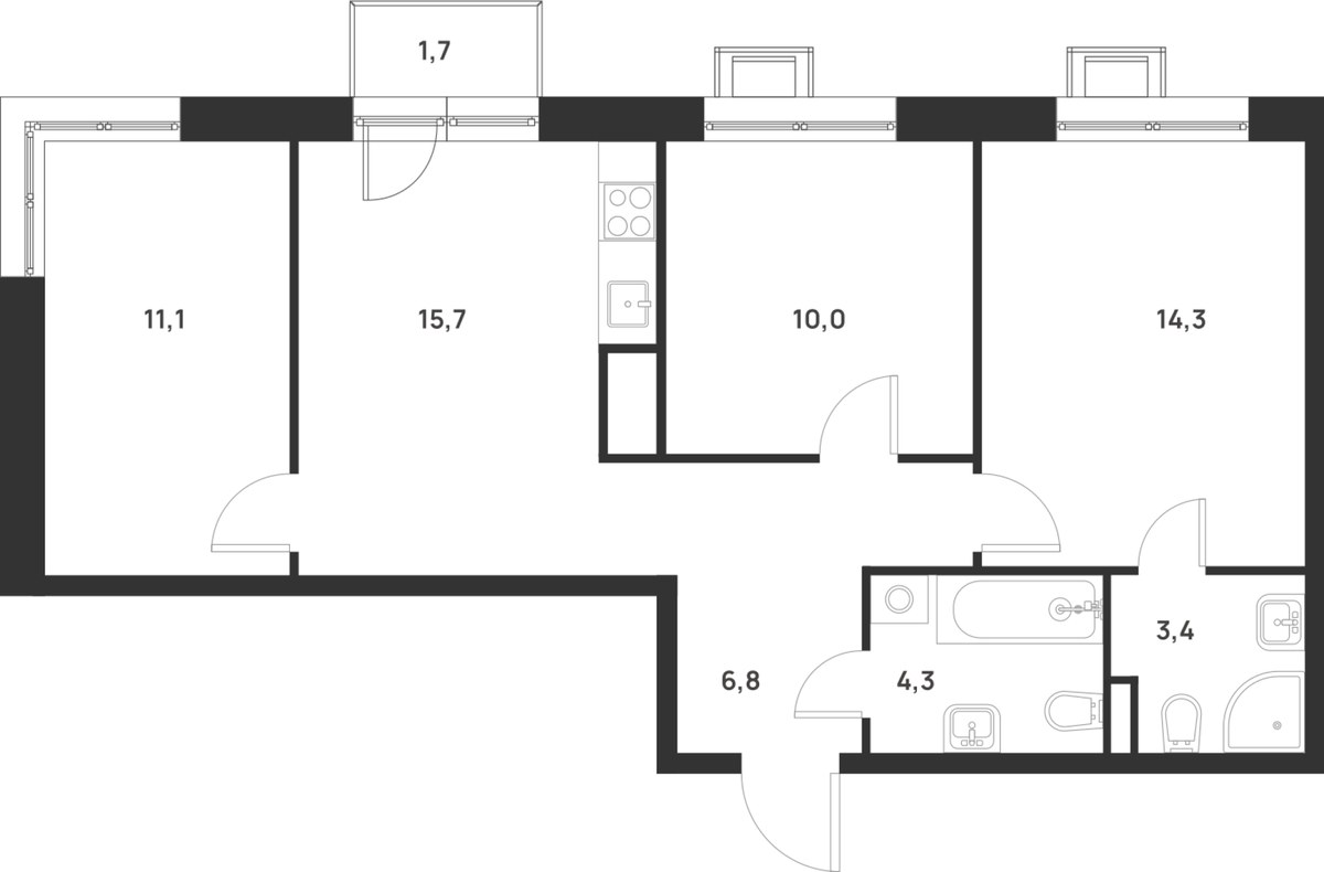 Планировка 66.1 м²