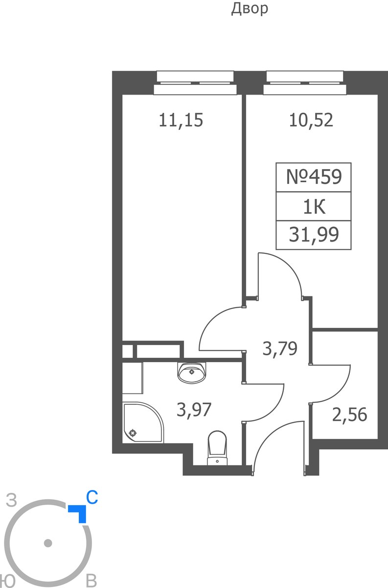Планировка 31.99 м²