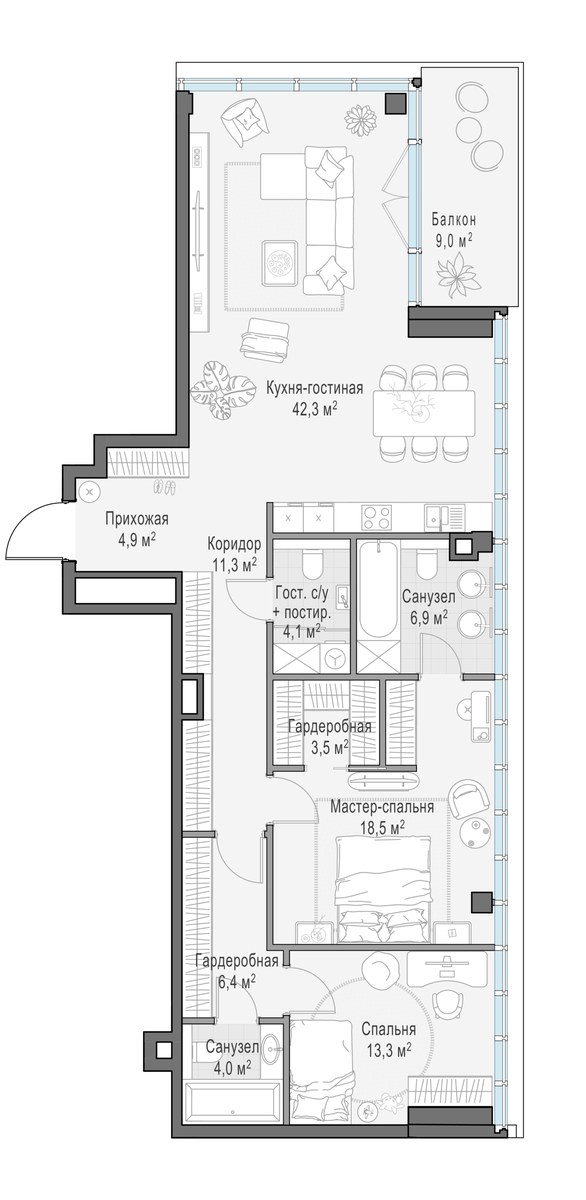 Планировка 118.7 м²