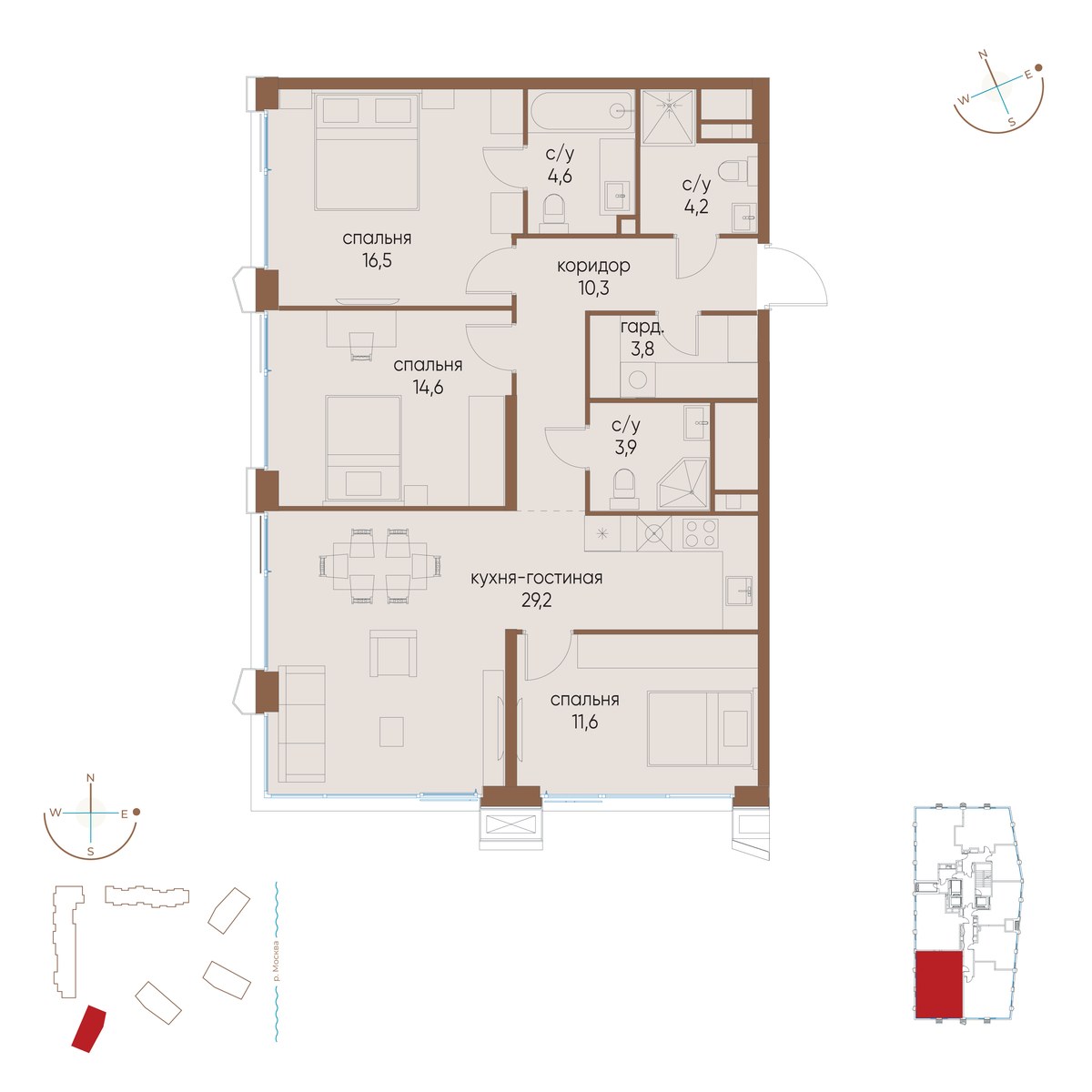 Планировка 98.7 м²