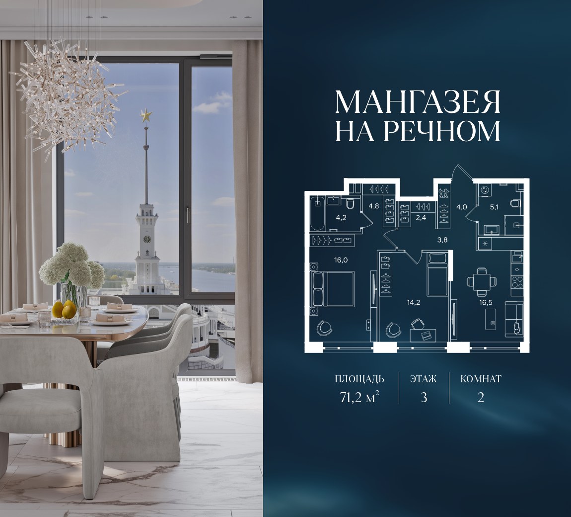 Планировка 71.2 м²