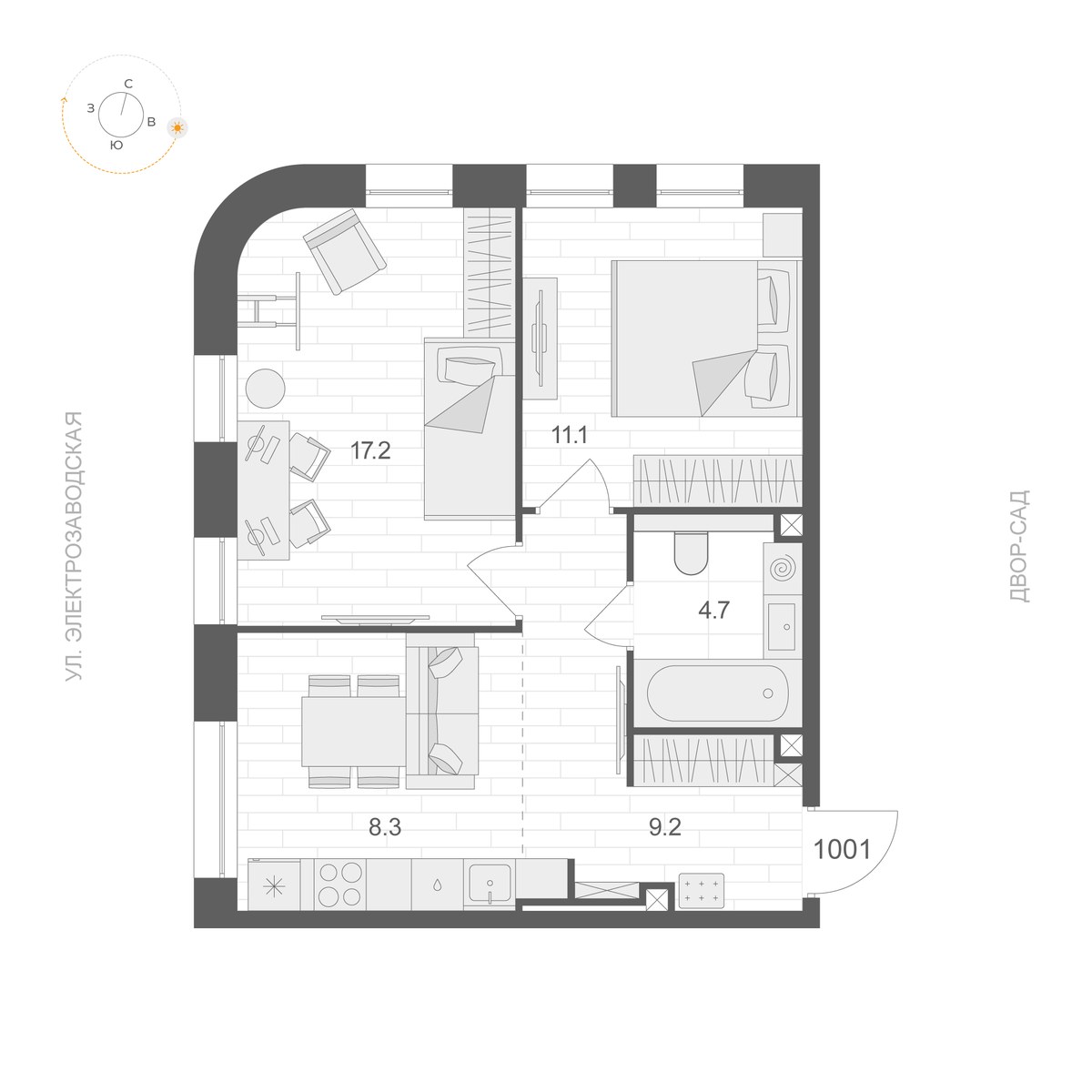 Планировка 50.5 м²