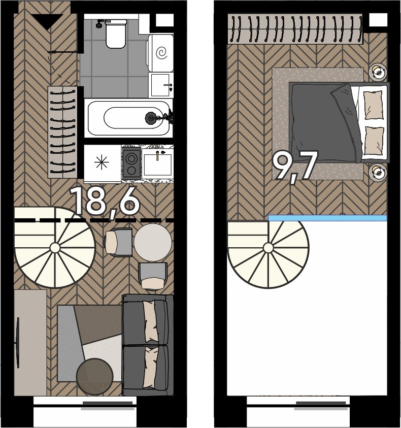Планировка 26.0 м²