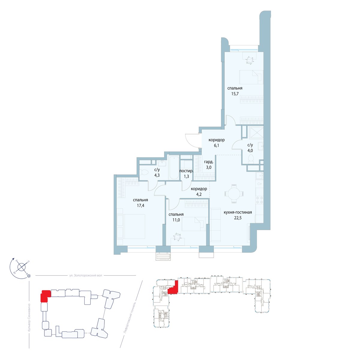 Планировка 89.5 м²