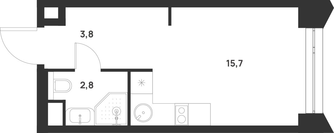 Планировка 22.3 м²