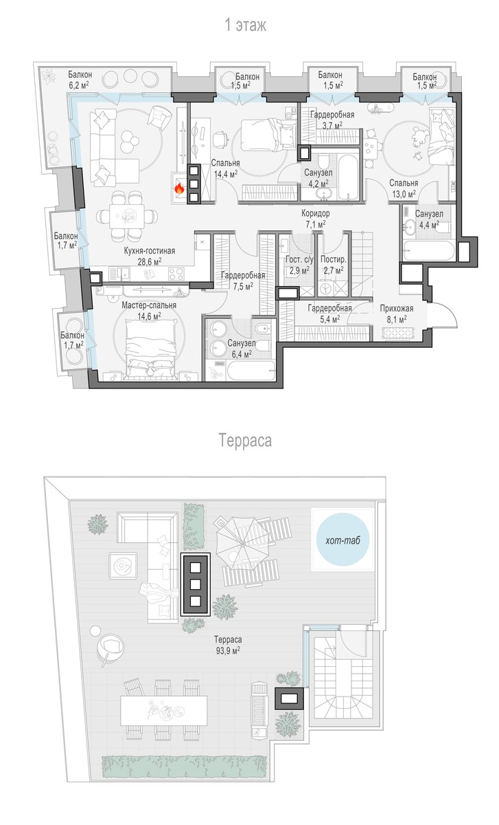 Планировка 130.6 м²