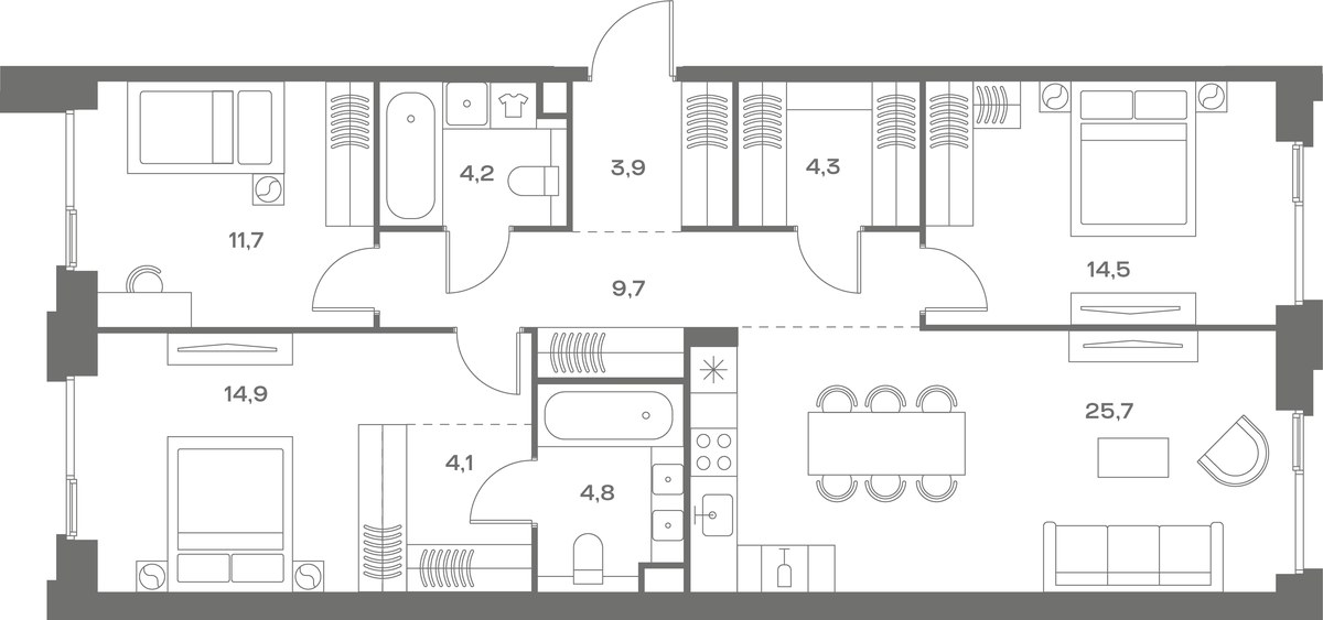 Планировка 97.8 м²