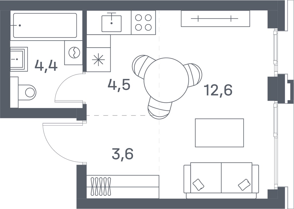 Планировка 25.1 м²