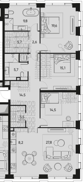 Планировка 127.7 м²