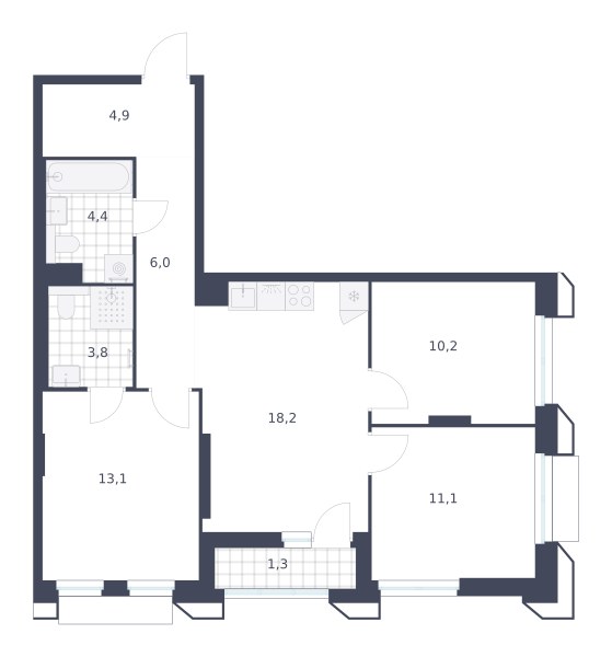 Планировка 73.0 м²