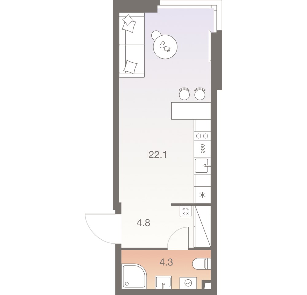 Планировка 31.2 м²