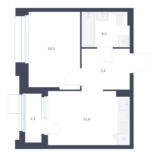 Планировка 33.1 м²