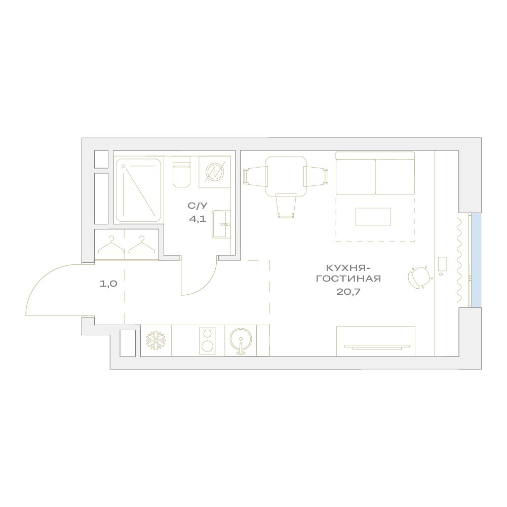 Планировка 25.8 м²