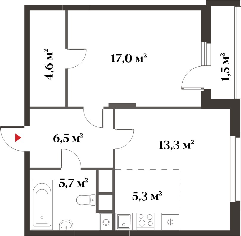 Планировка 52.0 м²