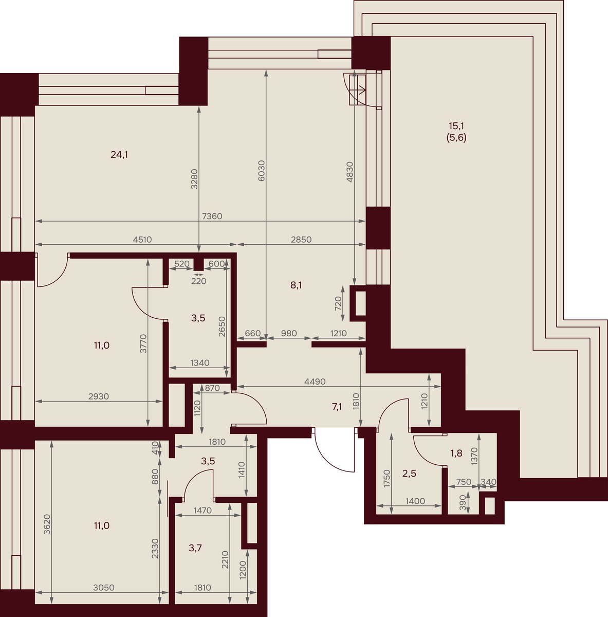 Планировка 81.8 м²