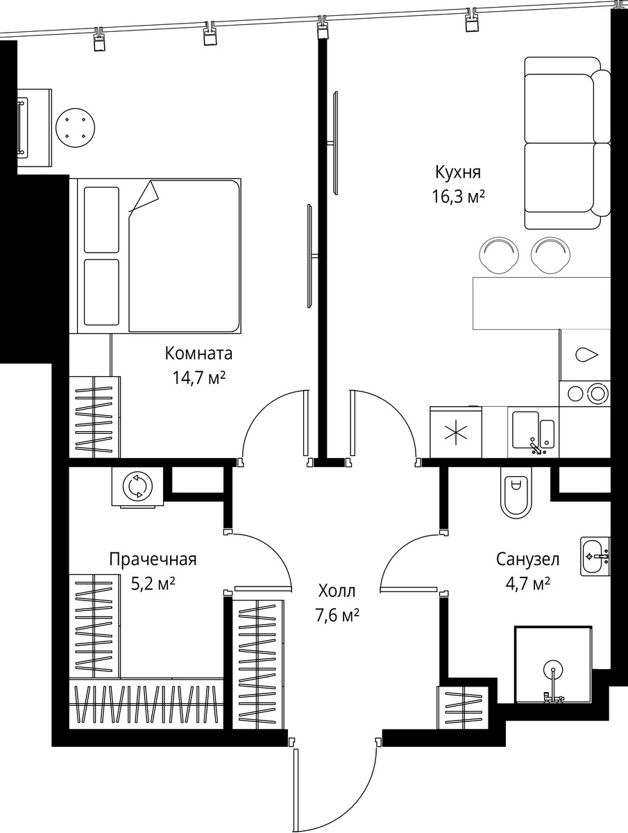 Планировка 48.5 м²