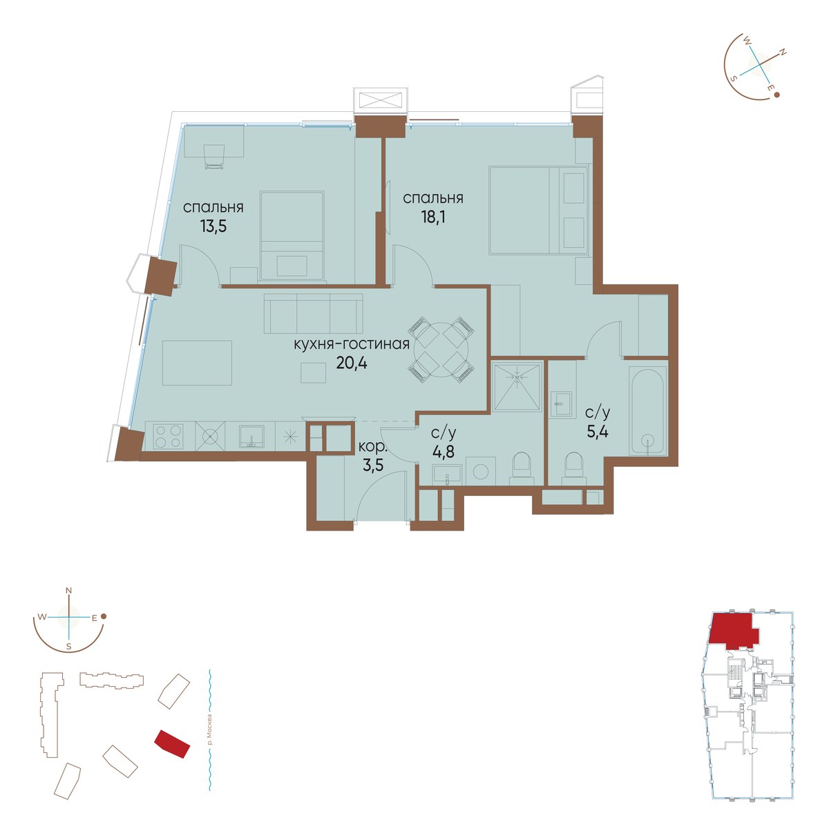 Планировка 65.7 м²