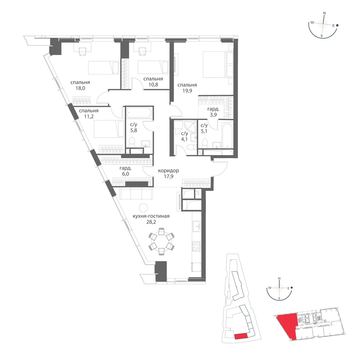 Планировка 130.9 м²