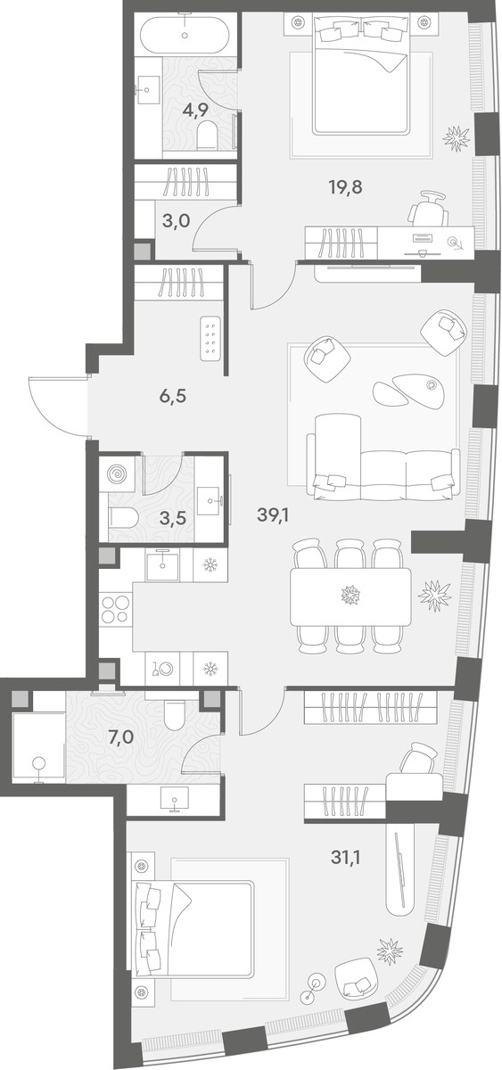 Планировка 114.85 м²
