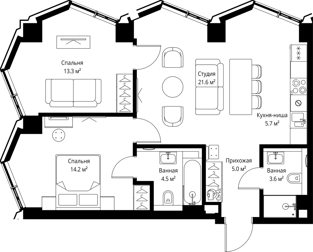 Планировка 67.9 м²
