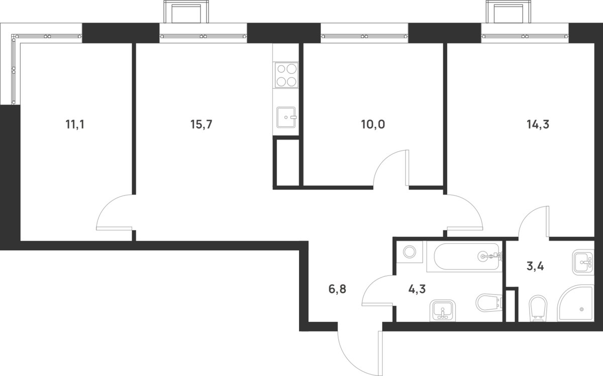 Планировка 65.6 м²