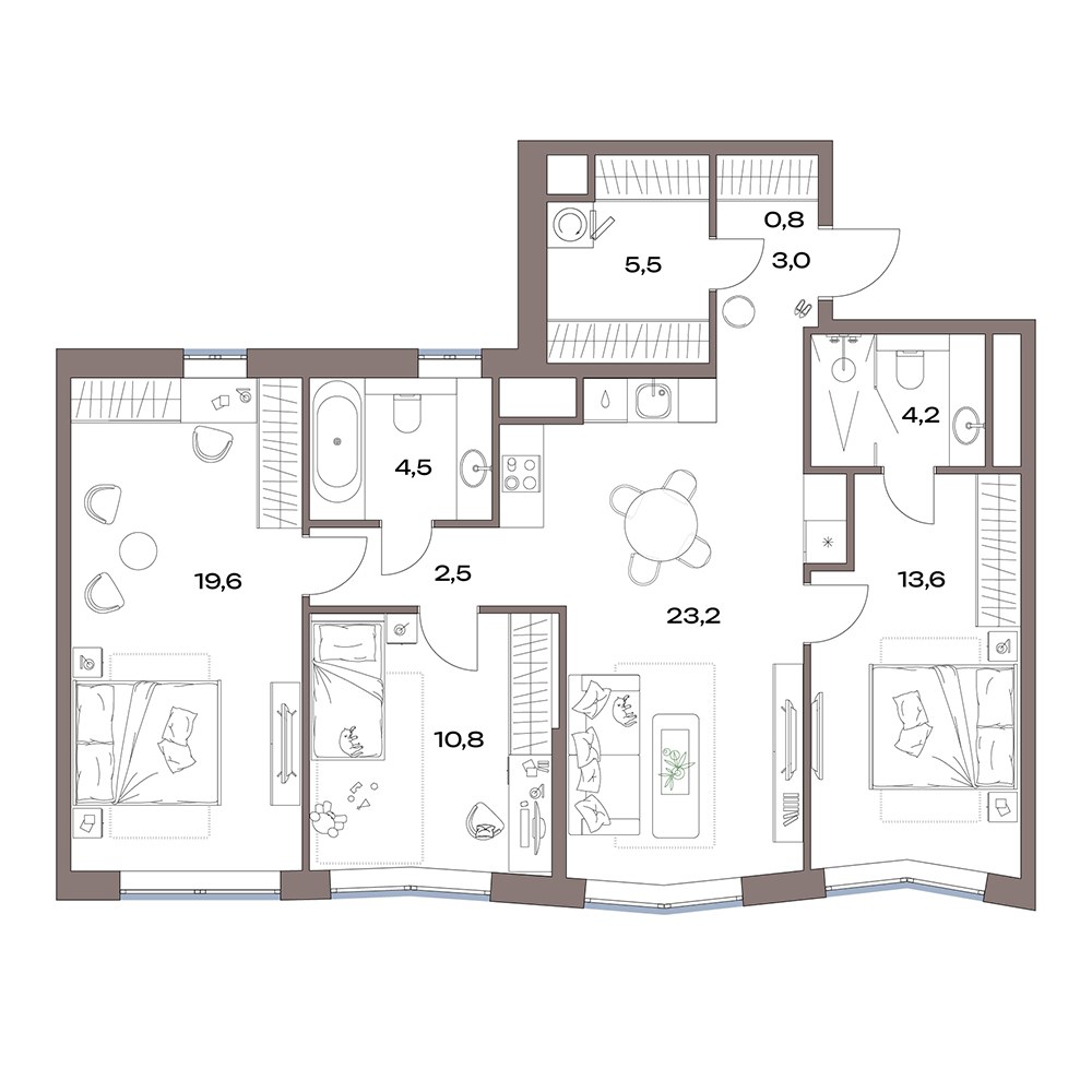 Планировка 88.1 м²