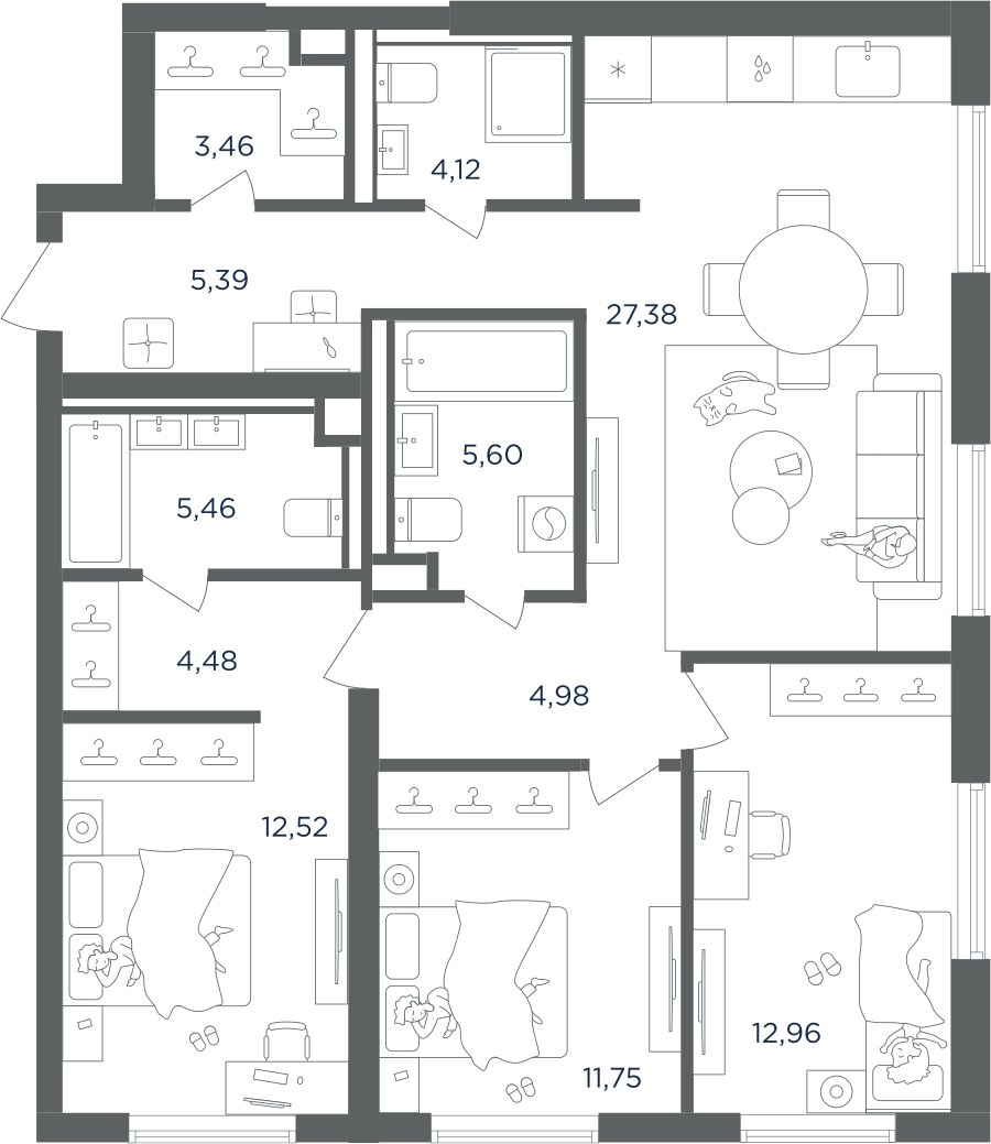 Планировка 98.1 м²
