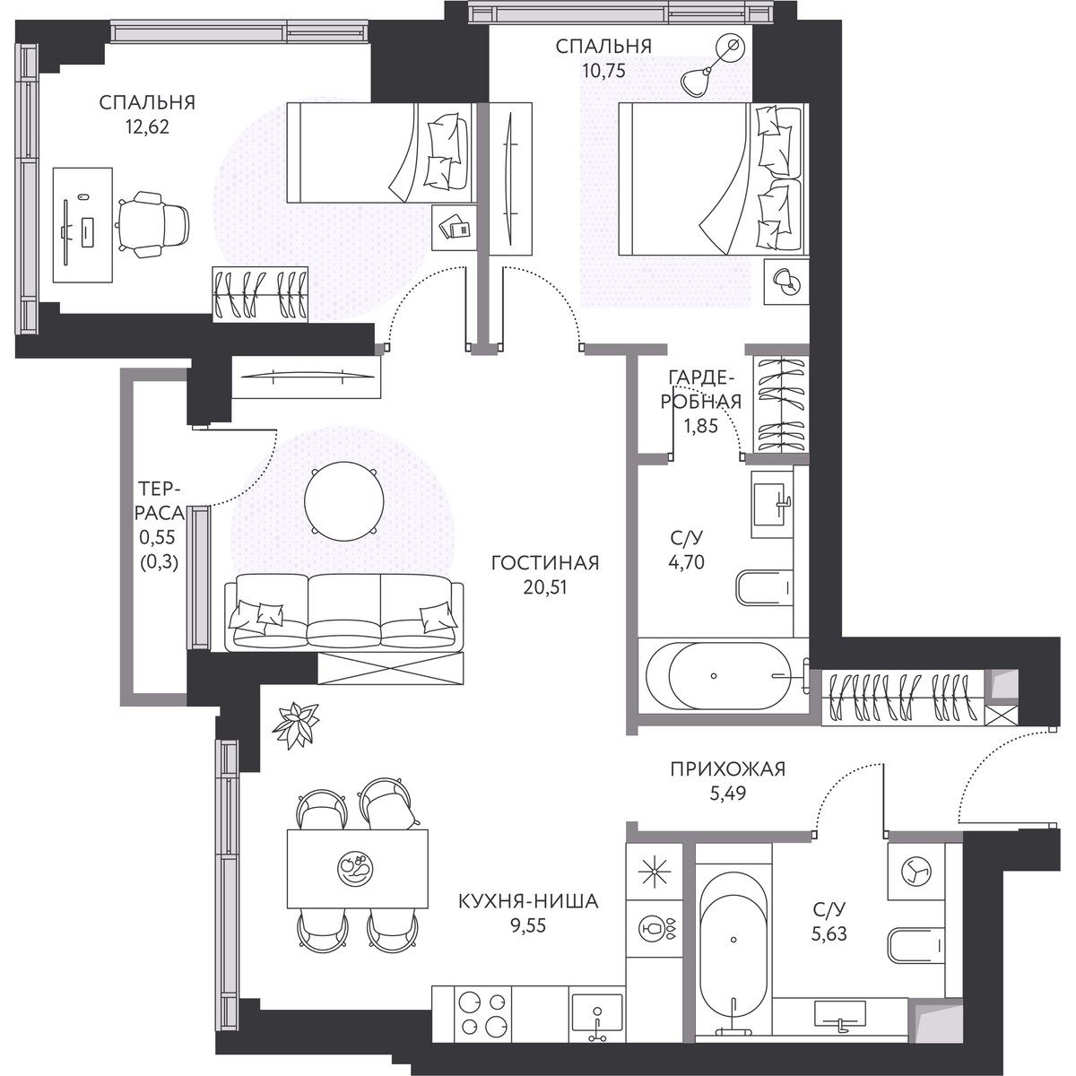 Планировка 72.2 м²